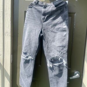 High rise dark wash jeans